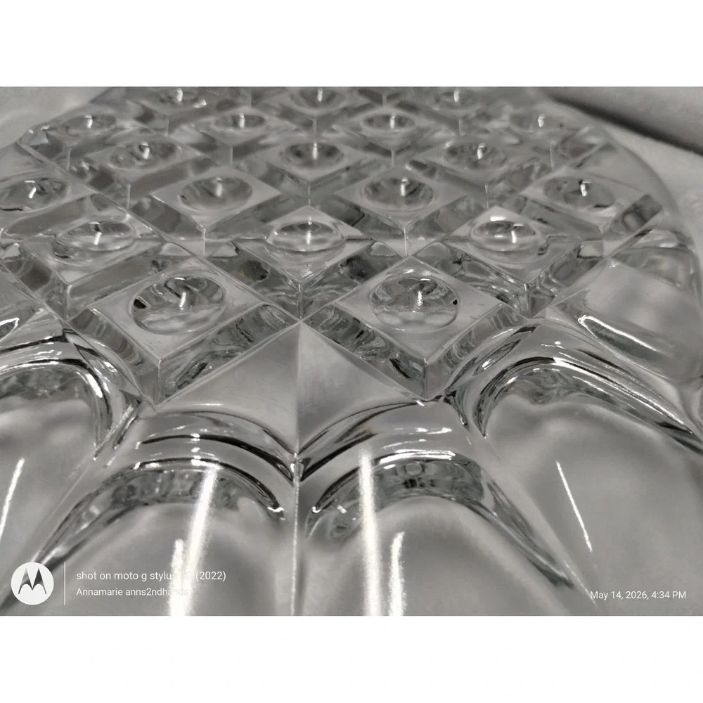 Vintage Clear Glass Divided Relish Tray‎ Candy Nut Serving Platter Dish